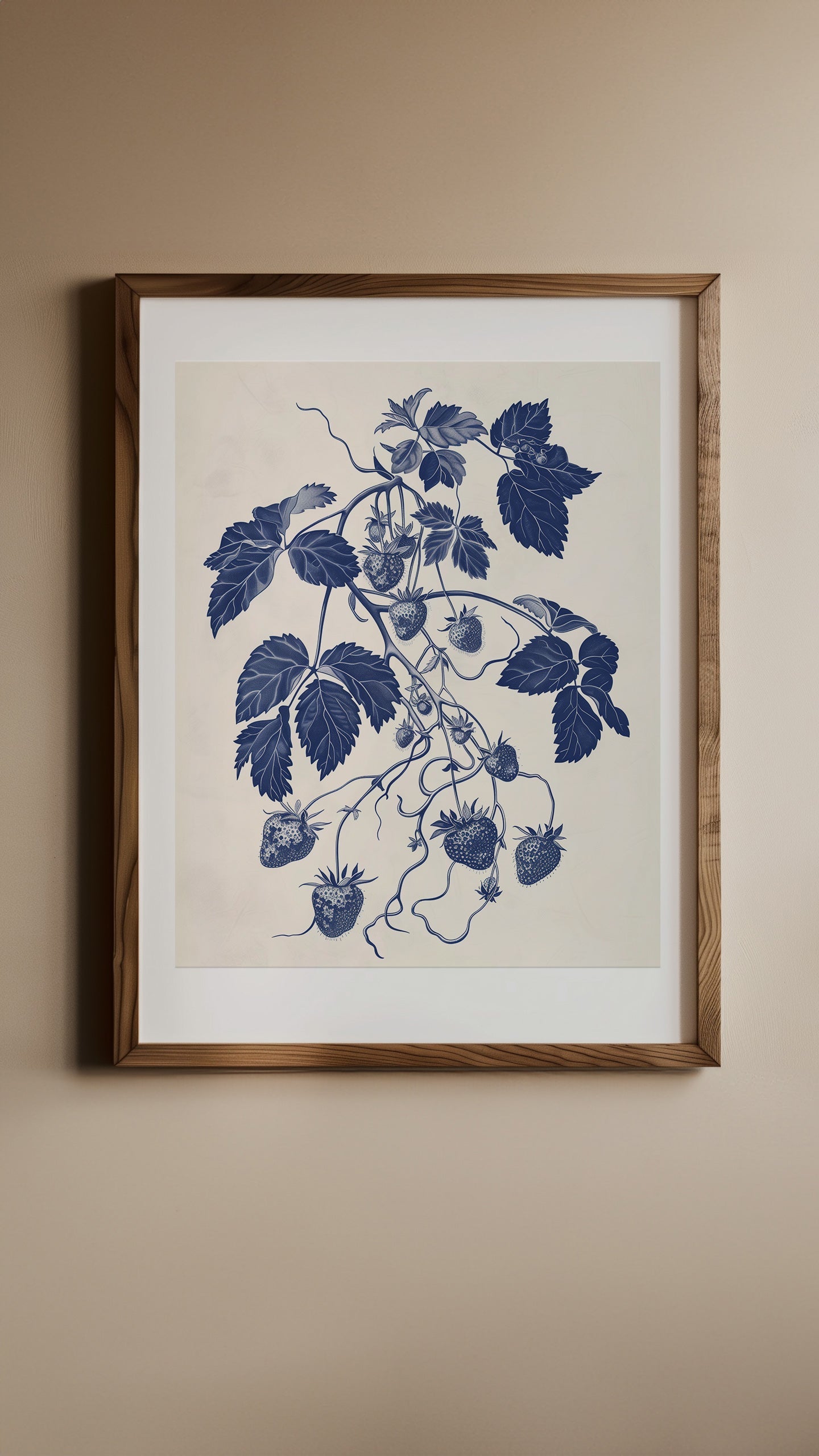 Illustration of strawberries in 'Strawberry Strings' with a wild root system.