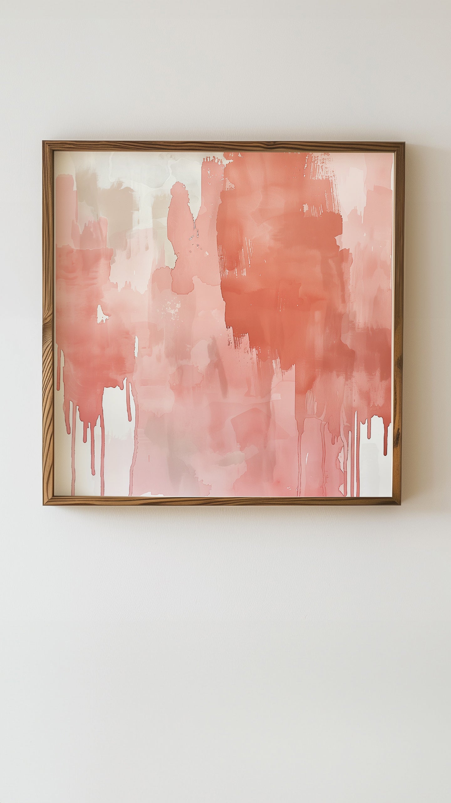 Deep coral shades cascading in 'Shades of Serenity'.